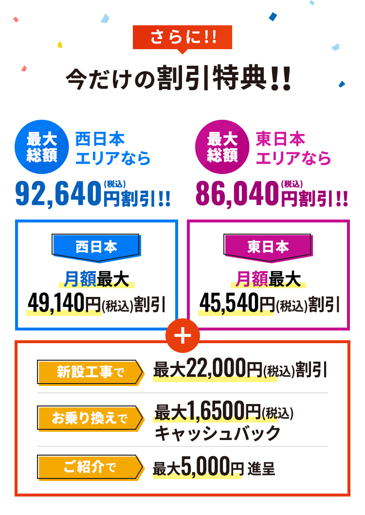 今だけの豪華特典